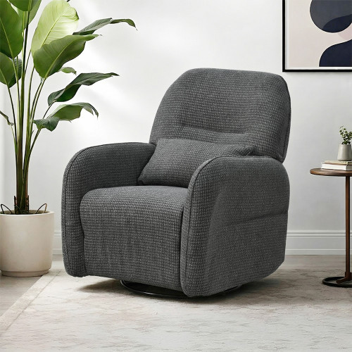 كرسي استرخاء فخم هزاز دوار قماشي مودرن رمادي غامق كرسي استرخاء فخم هزاز دوار قماشي مودرن رمادي غامق