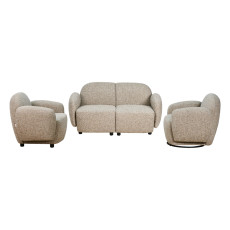 طقم كنب 2 مقعد فاخر مع كرسيين دوار وثابت كافيه