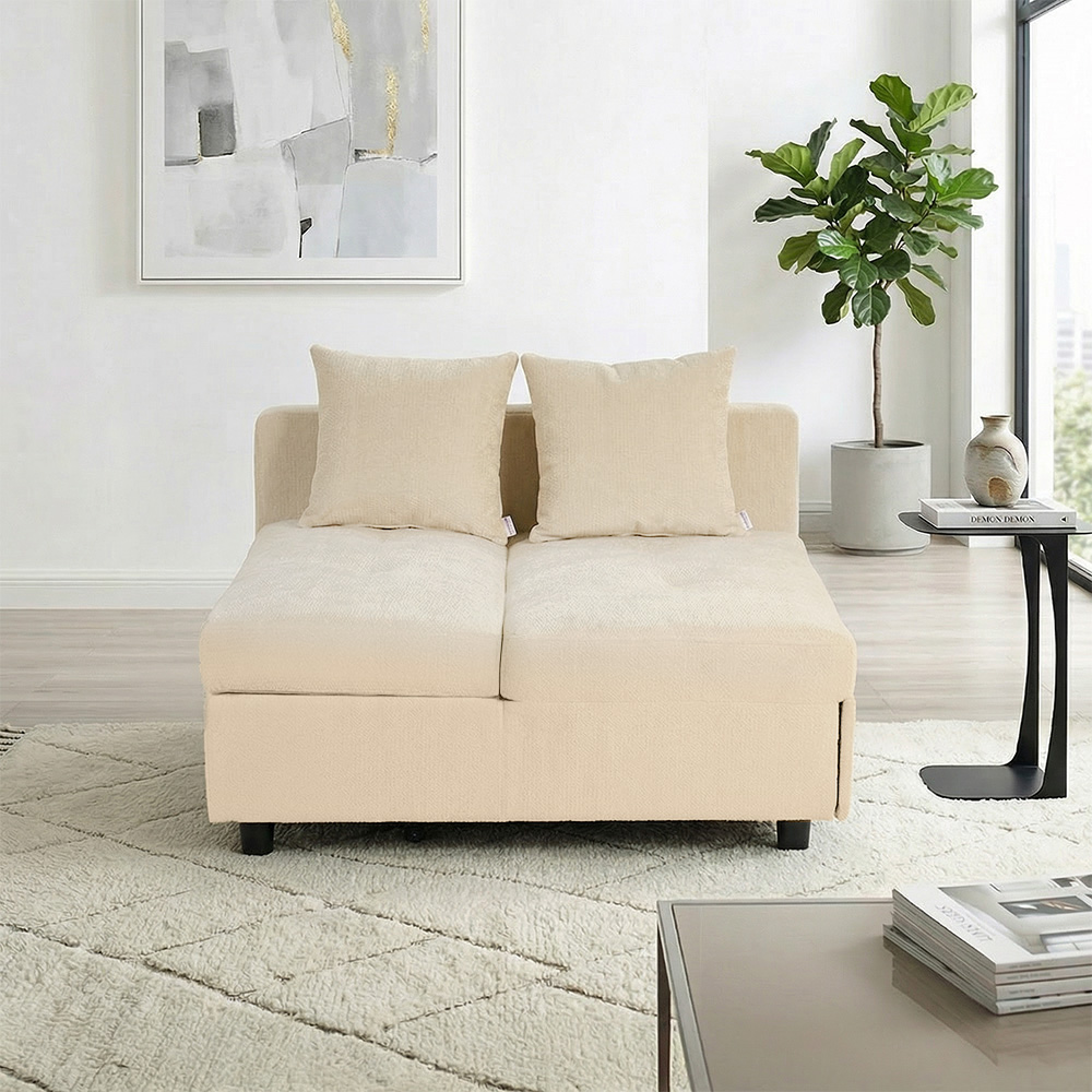 كنبة فاخرة قابلة للتعديل الي سرير مودرن مع تخزين بيج 