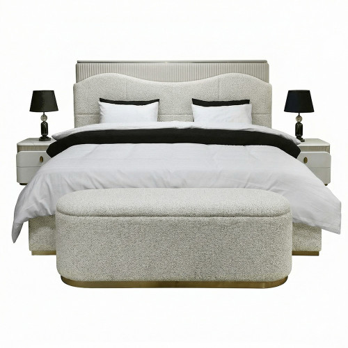 غرفة نوم متكاملة نيوكلاسيك بيج وذهبي