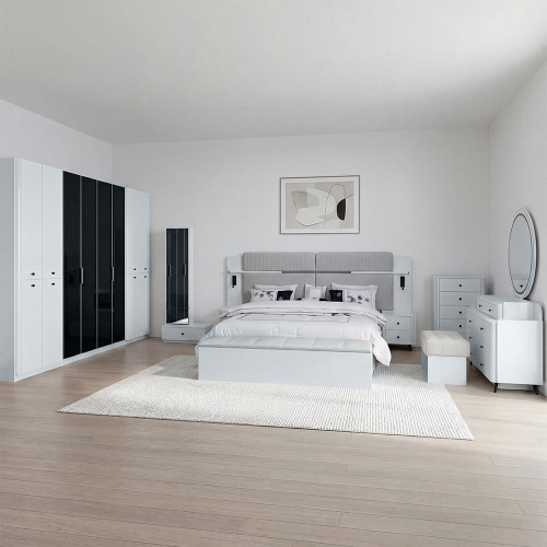 غرفة نوم متكاملة مودرن رمادي 