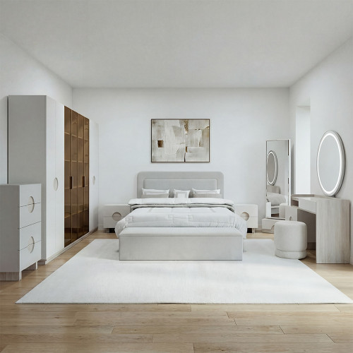 غرفة نوم متكاملة مودرن ابيض 