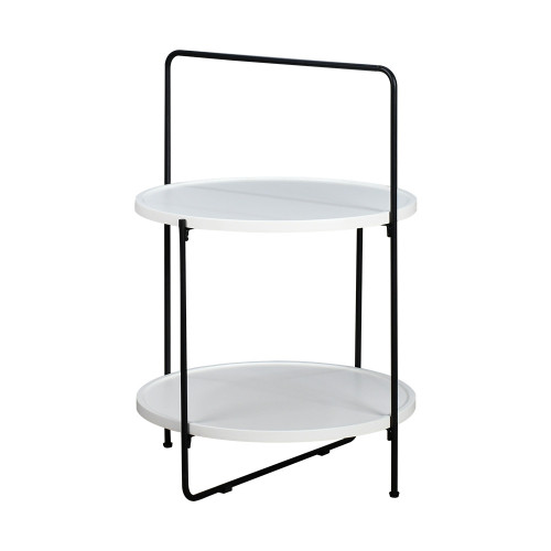 طاولة جانبية دائرية طابقين مودرن