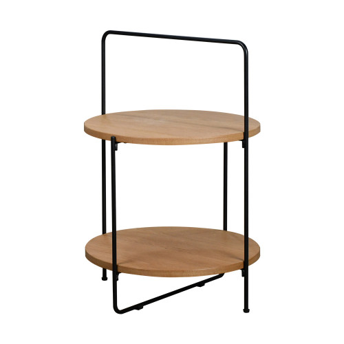 طاولة جانبية دائرية طابقين مودرن