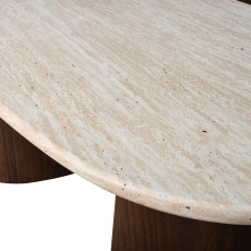 طقم طاولات خدمة 5 قطع خشبي مودرن فاخر بني × بيج