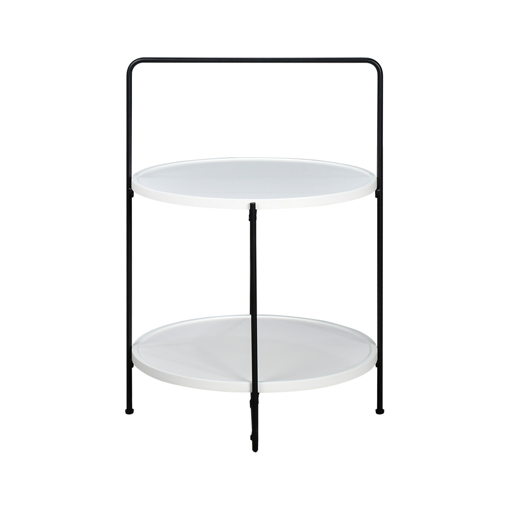 طاولة جانبية دائرية طابقين مودرن