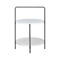 طاولة جانبية دائرية طابقين مودرن