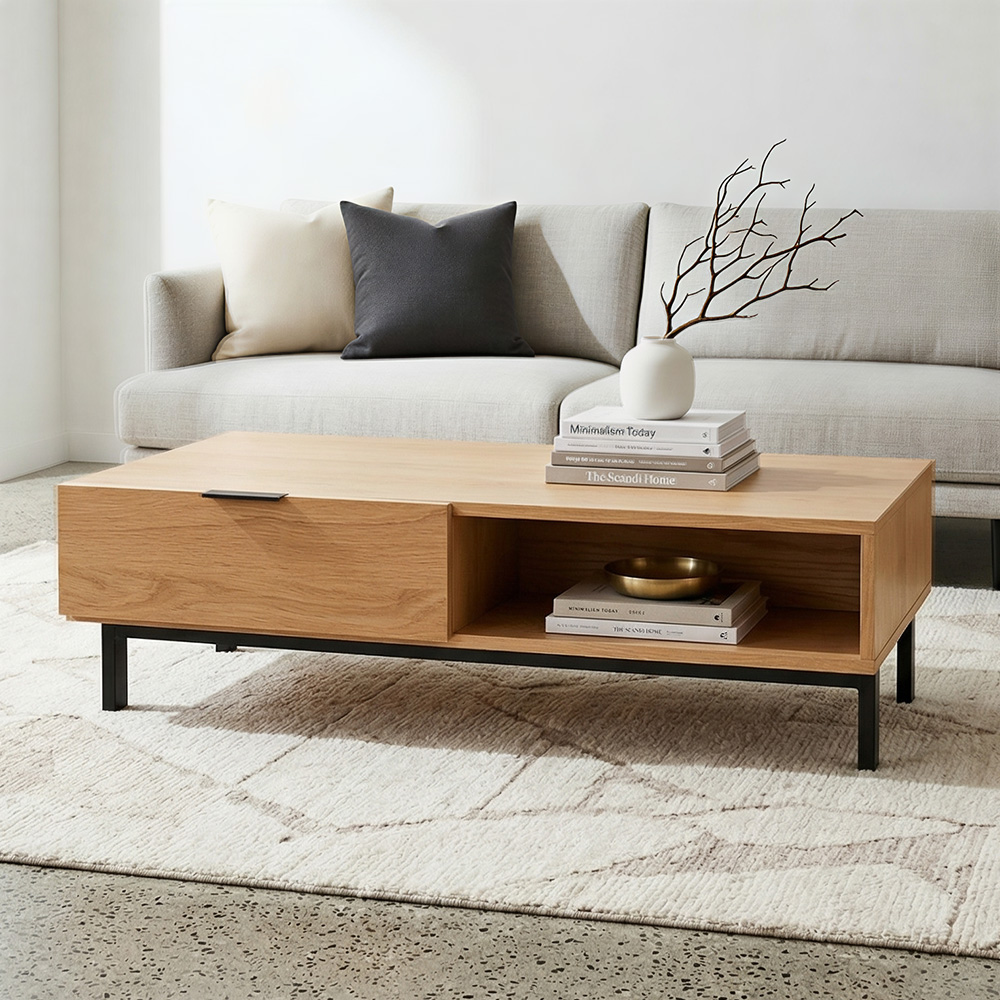 طاولة قهوة خشبية بدرج وفتحة تخزين مودرن طاولة قهوة خشبية بدرج وفتحة تخزين مودرن