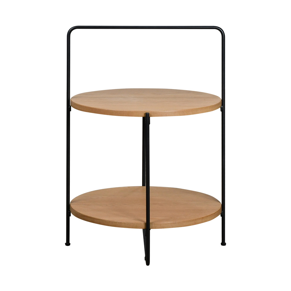 طاولة جانبية دائرية طابقين مودرن