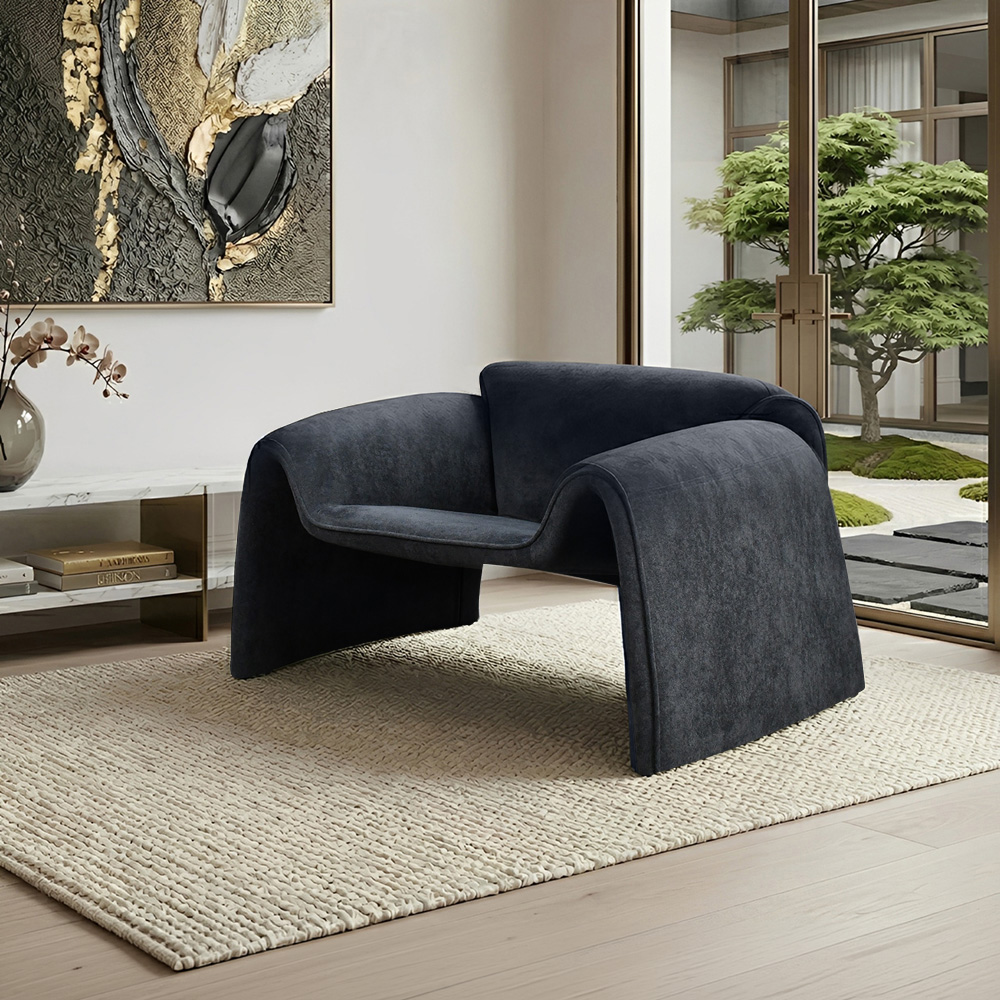  كرسي مفرد مودرن بتصميم فاخر أسود 