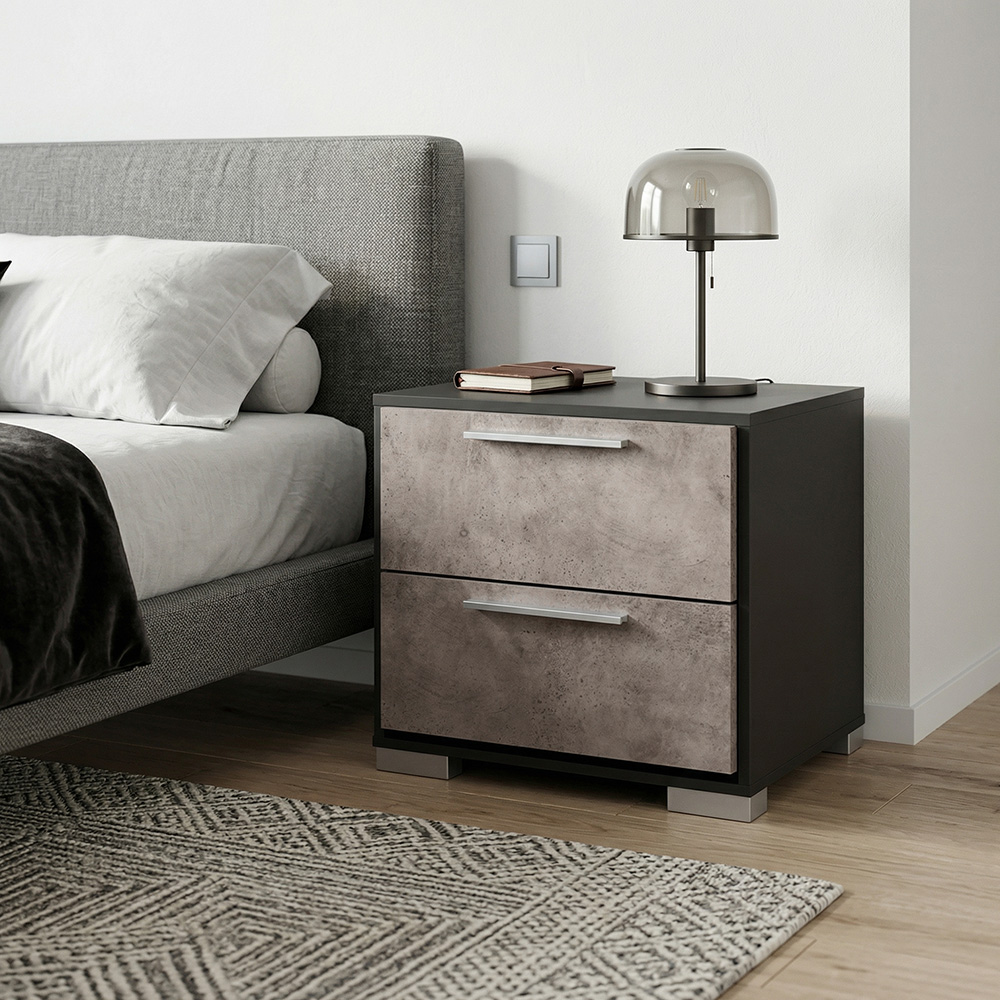 طاولة سرير جانبيه رمادي مودرن 