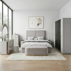 غرفة نوم متكاملة مودرن رمادي 