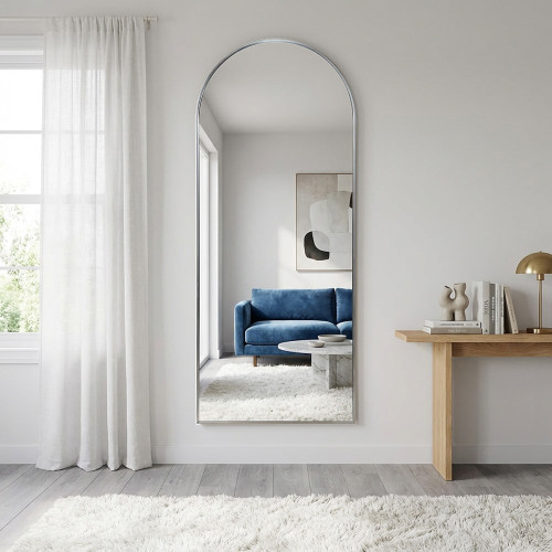 مرآة ديكور حائط بإطار فضي 70×180 سم