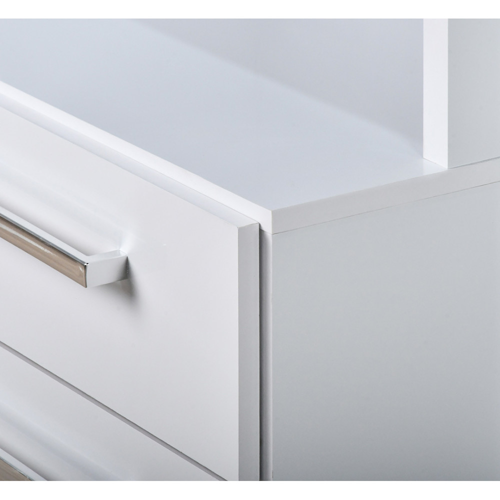 ظهر سرير مع طاولات جانبية مدمجة وأدراج تخزين ظهر سرير مع طاولات جانبية مدمجة وأدراج تخزين