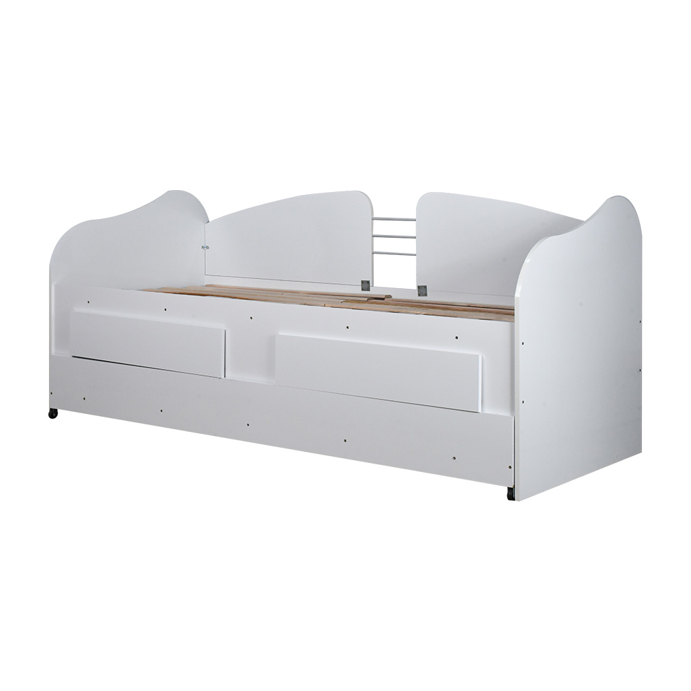 كنبة سرير أبيضة مع سرير سحب وأدراج تخزين مودرن 