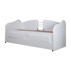 كنبة سرير أبيضة مع سرير سحب وأدراج تخزين مودرن 