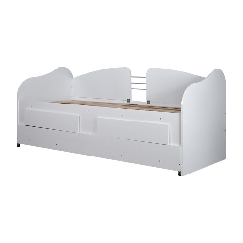 كنبة سرير أبيضة مع سرير سحب وأدراج تخزين مودرن 