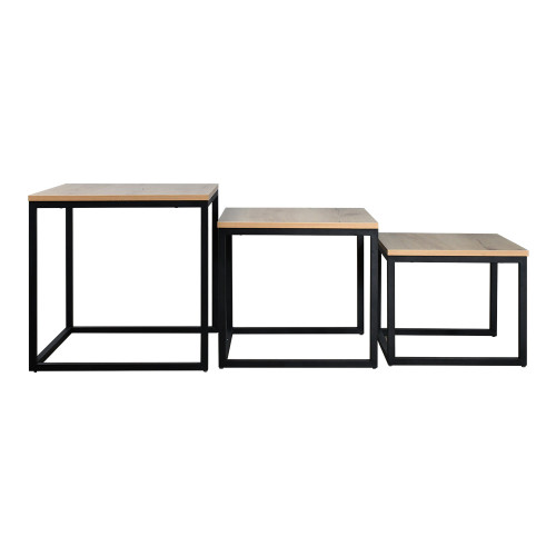 طقم طاولات شاي 3 قطع بتصميم خشبي مودرن 