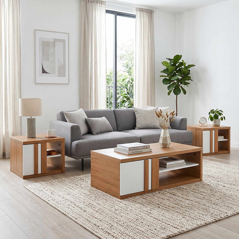 طقم طاولات شاي مودرن 3 قطع 