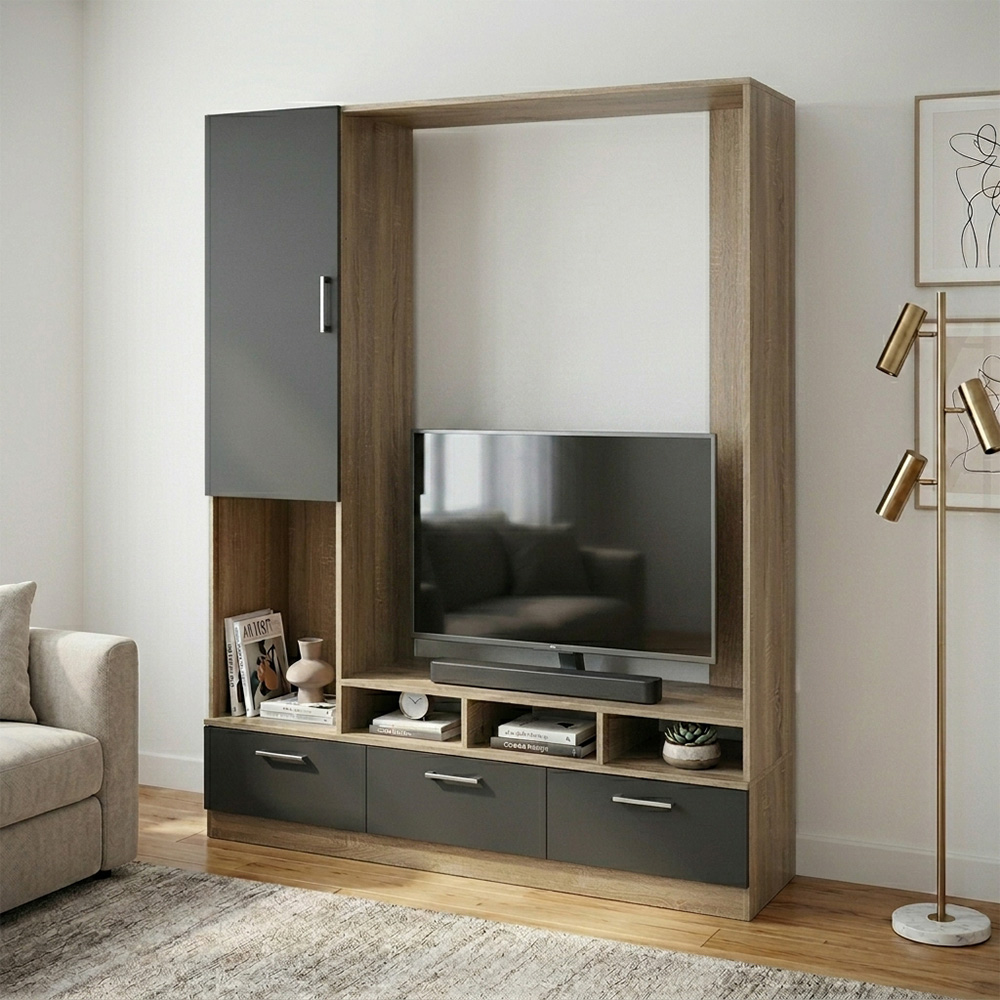 مكتبة مودرن خشبية بـ 4 رفوف 