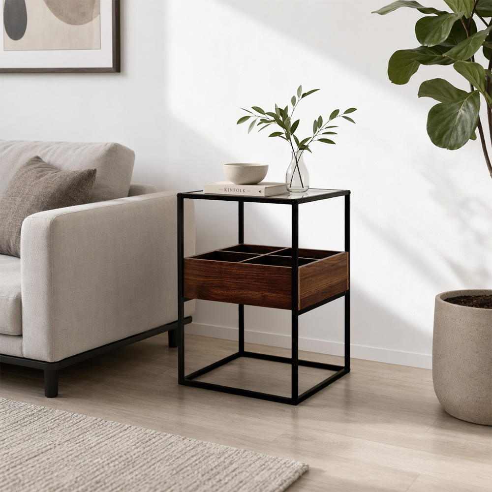 طاولة خدمة مفرد مودرن بني 