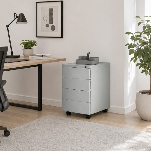 وحدة تخزين 4 أدراج رمادي مودرن