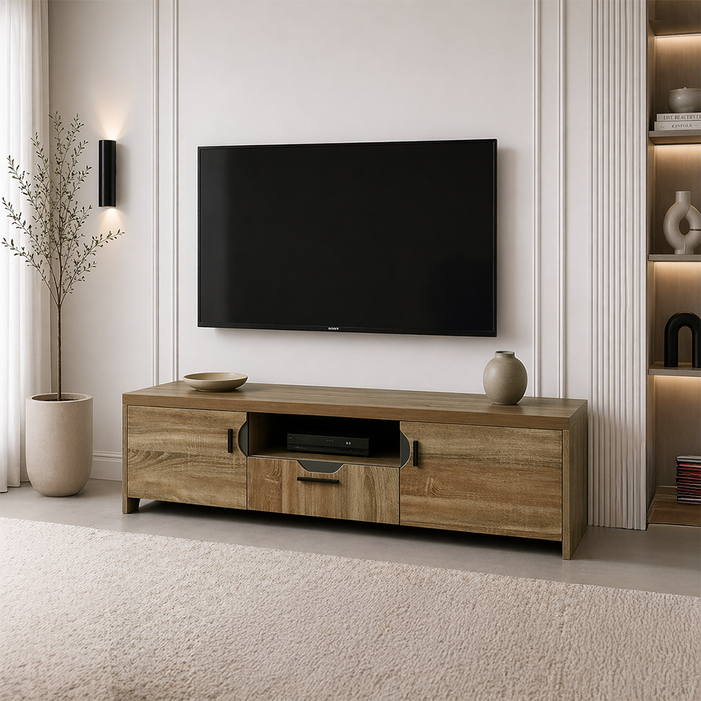 وحدة تلفزيون مودرن خشبية