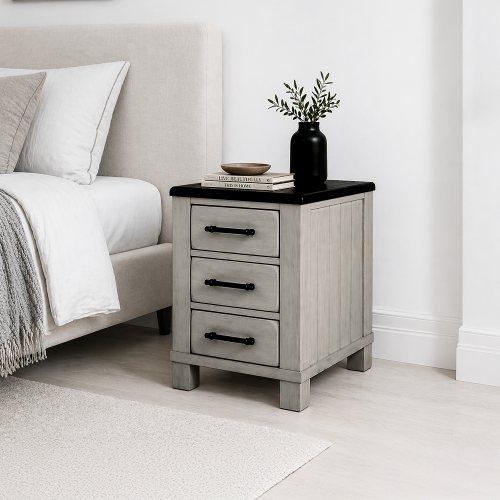 طاولة سرير جانبية 3 أدراج 