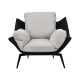كرسي بتصميم عصري وتنجيد لايت جراي فاخر