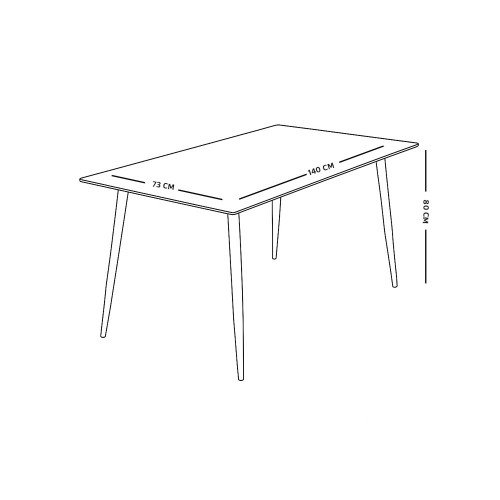 طاولة طعام مفرد خشبية بيج 80×140 سم