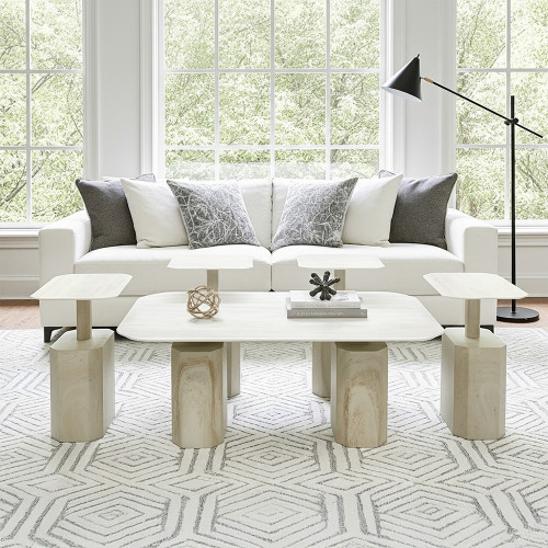 طقم طاولات قهوة 5 قطع معدني مع سطح سيراميك