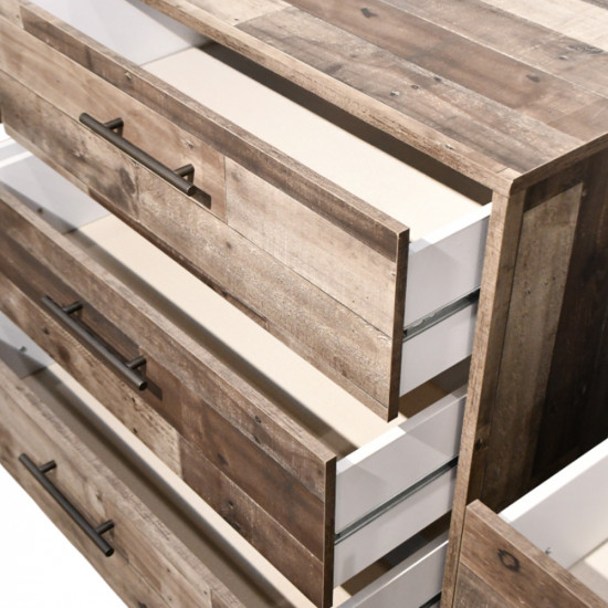 تسريحة 6 أدراج مودرن بمرآة مع 2 كمودينو جانبي