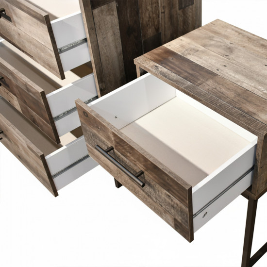 تسريحة 6 أدراج مودرن بمرآة مع 2 كمودينو جانبي