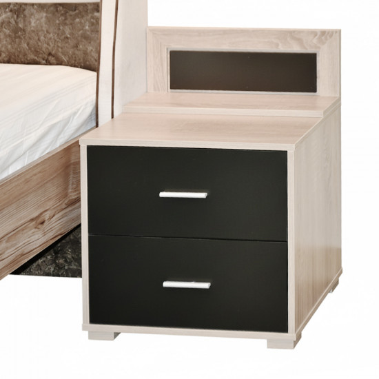 غرفة نوم مودرن خشب مع تسريحة و2 كمودينو