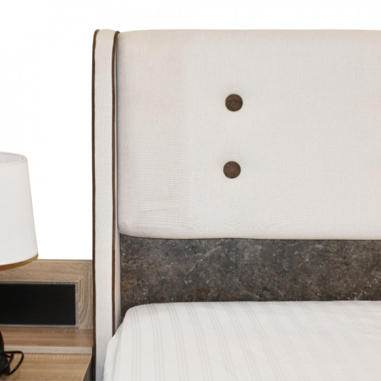 غرفة نوم مودرن خشب مع تسريحة و2 كمودينو