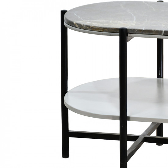 طاولة قهوة مودرن 2 دور سطح رخامي