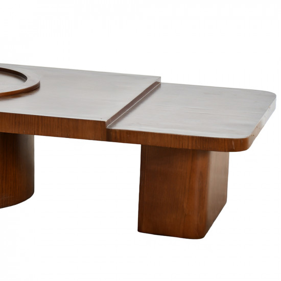 طاولة قهوة خشبية بتصميم عصري بني