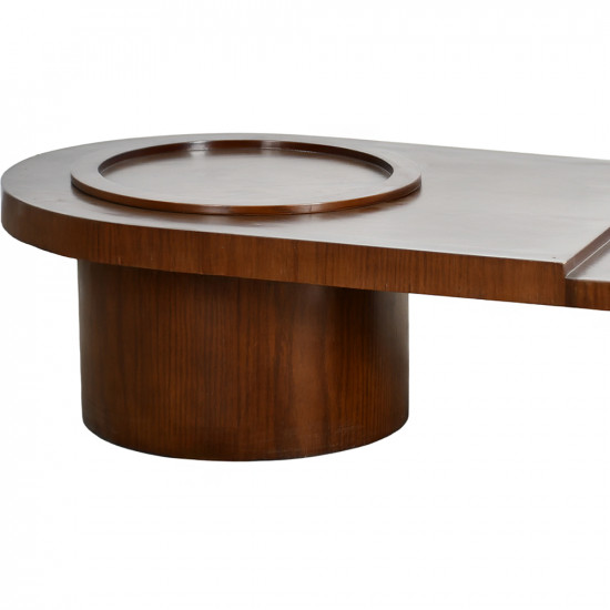 طاولة قهوة خشبية بتصميم عصري بني