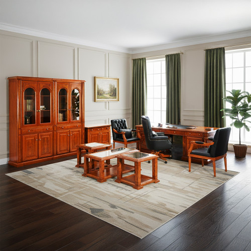 طقم أثاث مكتبي فاخر كلاسيك خشبي