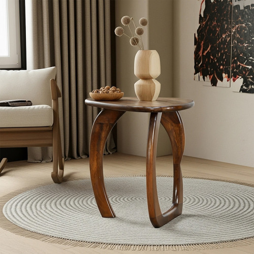 طاولة قهوة خشب مودرن بني 