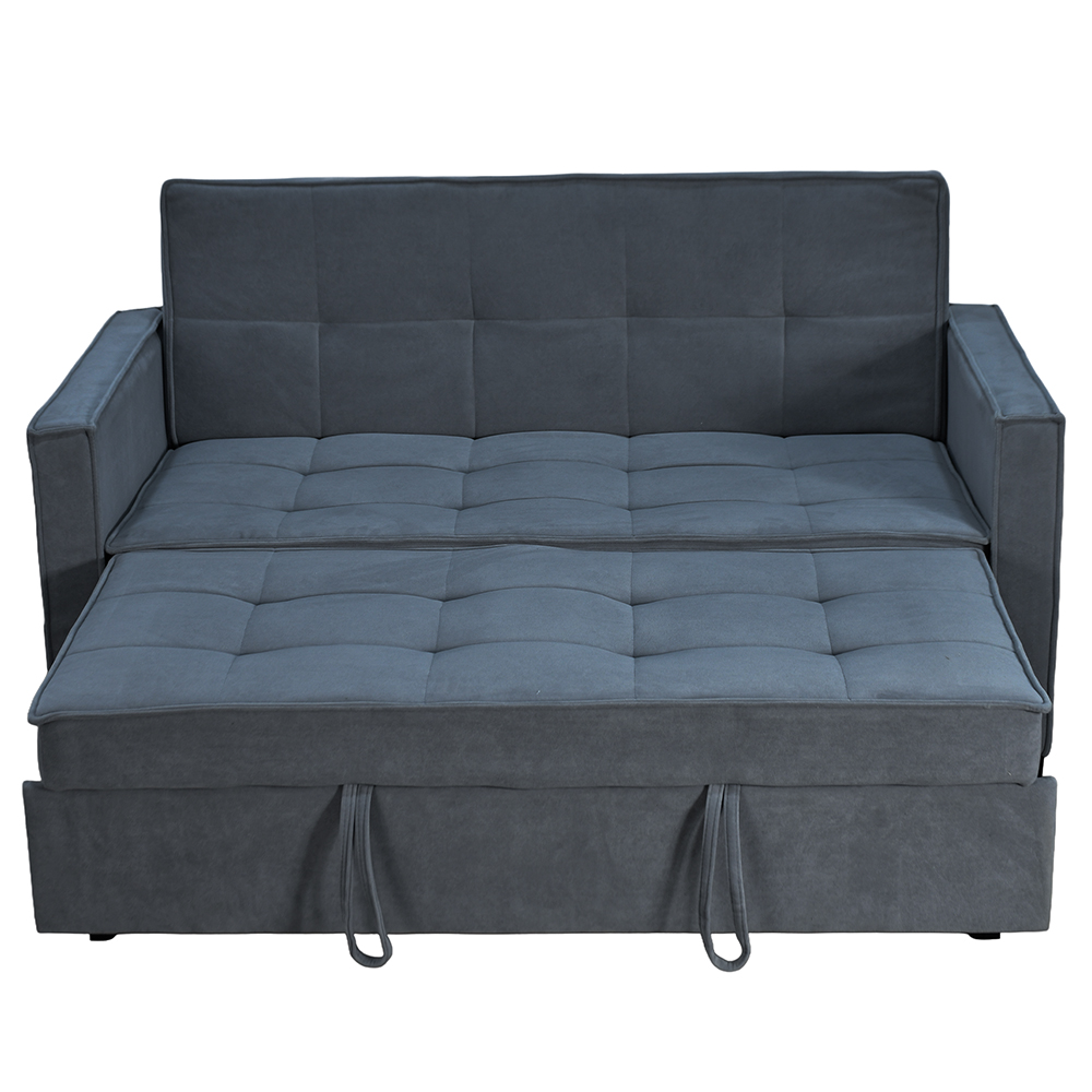 كنبة مفرد مودرن قابلة للتعديل الي سرير رمادي غامق