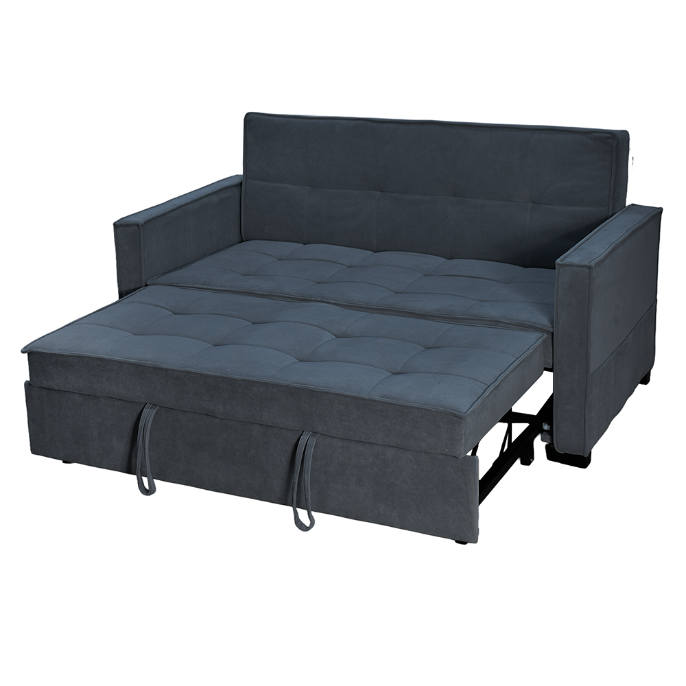 كنبة مفرد مودرن قابلة للتعديل الي سرير رمادي غامق