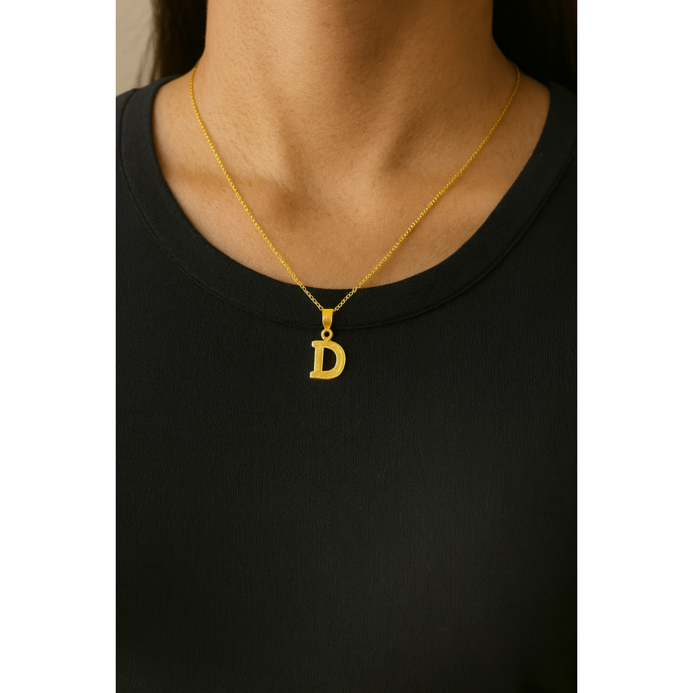 سلسلة ذهب  مع تعليقة حرف