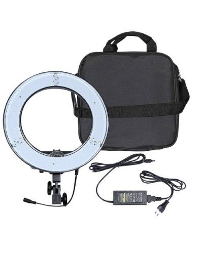 رينق لايت حجم وسط 14 انش مع حامل للجوال والكاميرا اضاءة ( ابيض واصفر ) بدون استاند