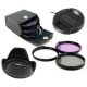 طقم فلاتر UV CPL FLD مع هود وغطا للعدسة مقاس 52mm
