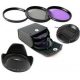 طقم فلاتر UV CPL FLD مع هود وغطا للعدسة مقاس 52mm