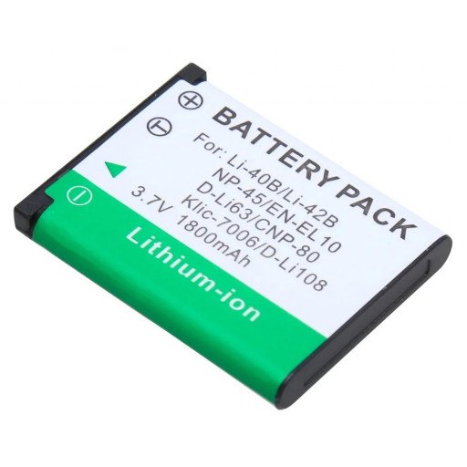 Camera Battery for Olympus Pentax D-Li63 Fuji NP-45 Nikon EN-EL10 NP80 CNP80 K7006-Z55