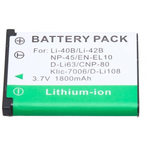Camera Battery for Olympus Pentax D-Li63 Fuji NP-45 Nikon EN-EL10 NP80 CNP80 K7006-Z55