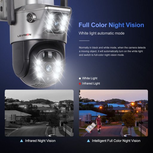 SOLAR CAMERA V380 LS-CS3-4G-EU 2K 4G Dual Lens PTZ 8W Solar Camera Outdoor