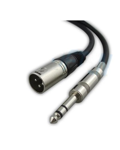 cable 1/4''Jack 6.5mm Male to XLR Male Microphone Mono Cable Foil+Braided Shielded 10M